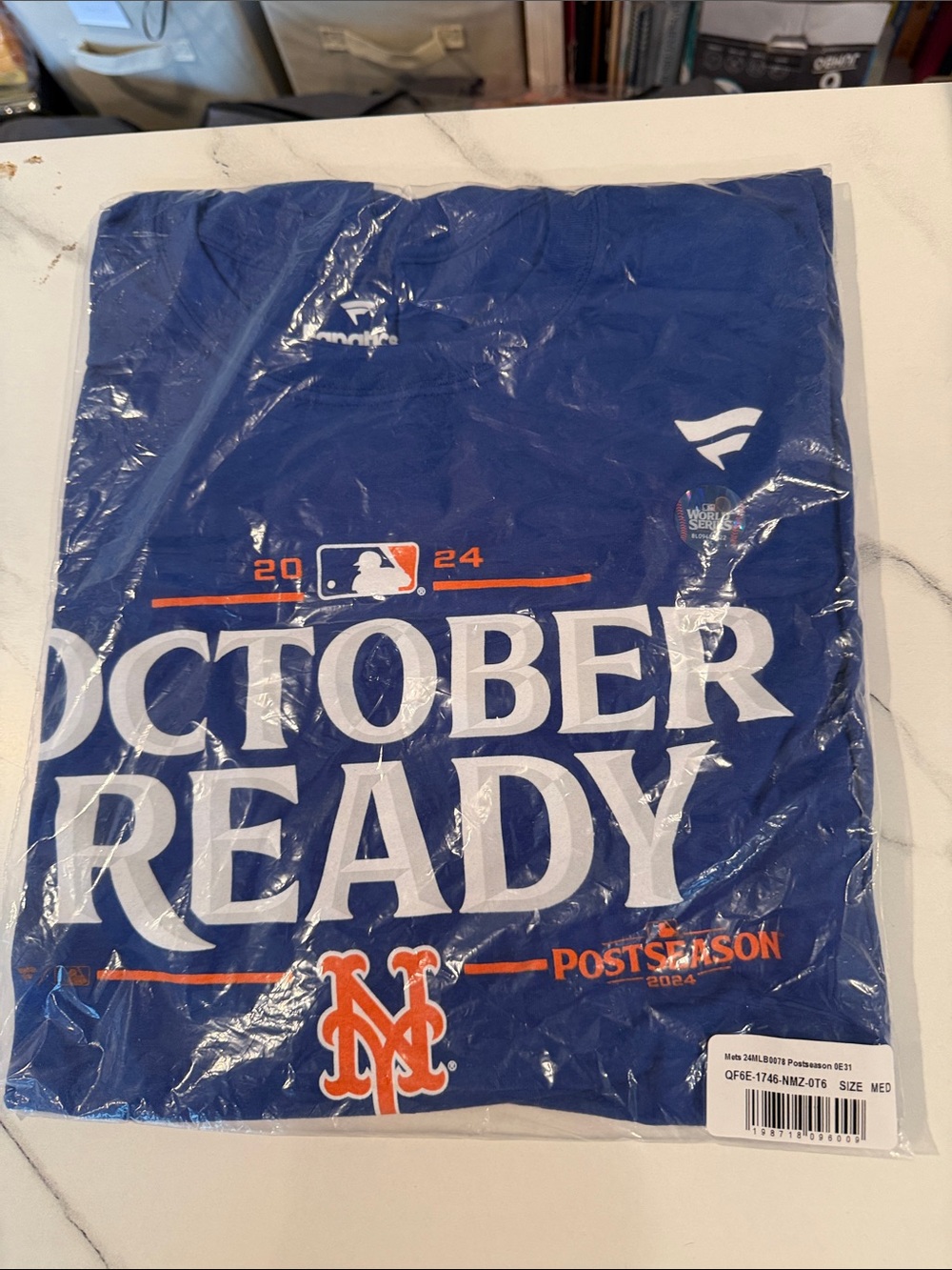 New York Mets "October Ready" 2024 Postseason Tee - Royal Blue medium